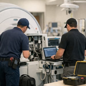 Field Service Technicians Maintaining Medical Equipment from Distance