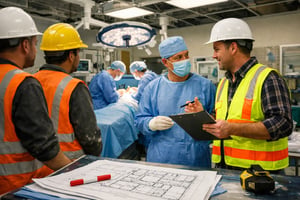 Surgical Unit Under Construction with Medical and Construction Staff-1
