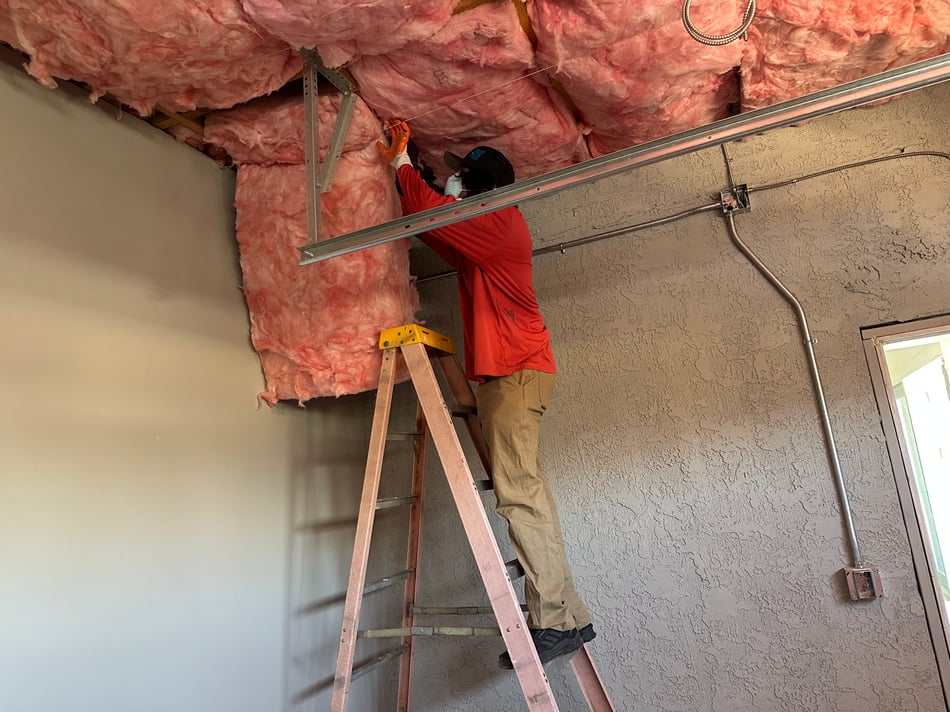 Installing insulation Installing insulation